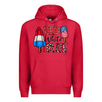 Cardinal red white blue Premium Hoodie - CowhideDigitalArt