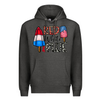Charcoal Heather red white blue Premium Hoodie - CowhideDigitalArt