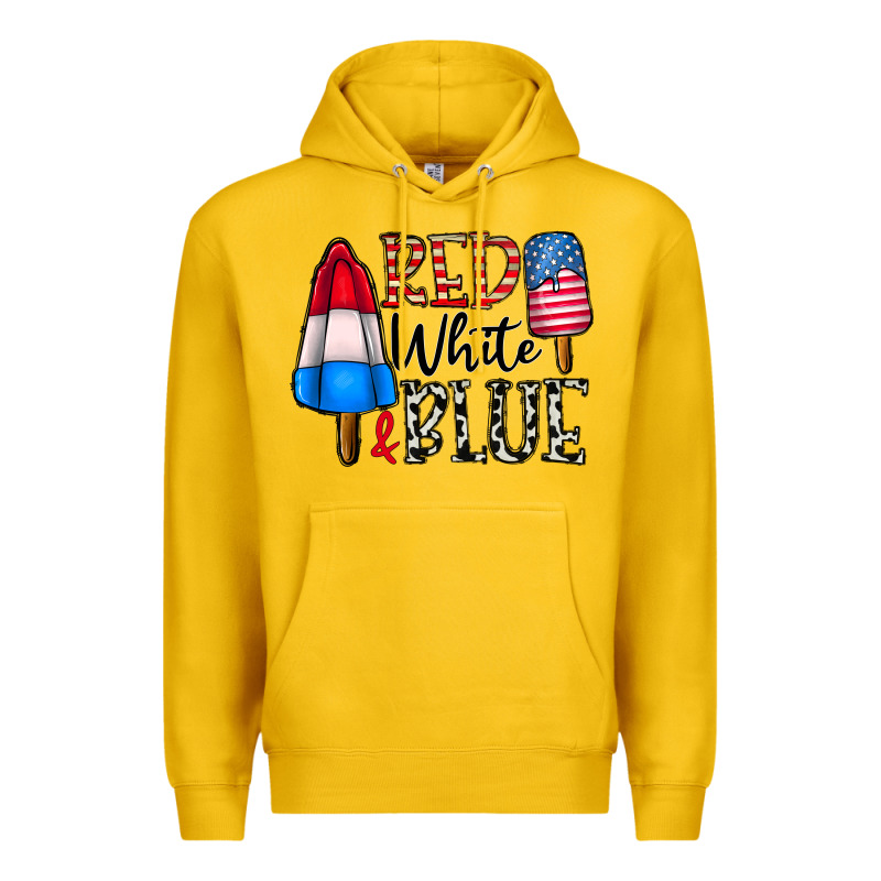 Red White Blue Premium Hoodie by CowhideDigitalArt | Teevron