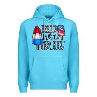 Ocean Blue red white blue Premium Hoodie - CowhideDigitalArt