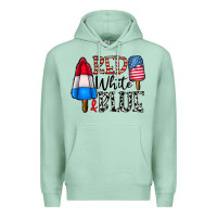 Seafoam red white blue Premium Hoodie - CowhideDigitalArt