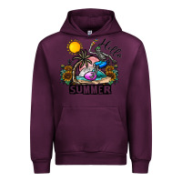 Mauve Wine hello summer Urban Hoodie - CowhideDigitalArt