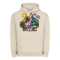 Pigment French Oak hello summer Urban Hoodie - CowhideDigitalArt