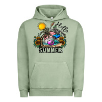 Pigment Oil Green hello summer Urban Hoodie - CowhideDigitalArt