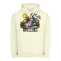 Pigment Pistachio hello summer Urban Hoodie - CowhideDigitalArt