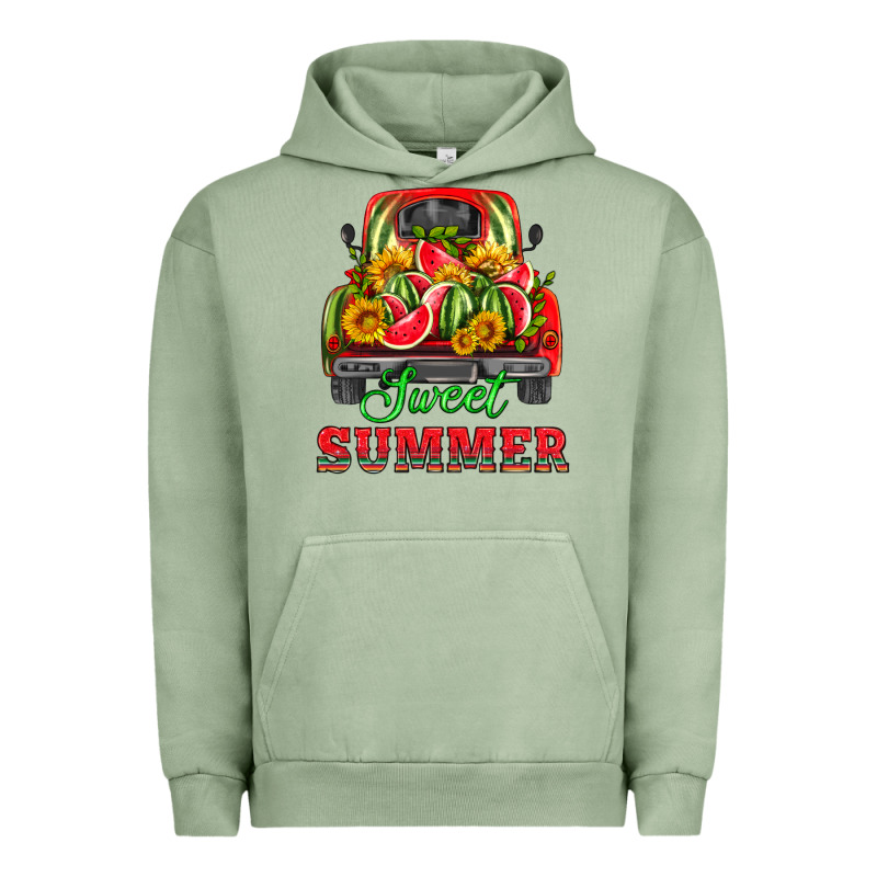 Sweet Summer Watermelon And Truck Urban Hoodie by HRA Design Shop | Teevron