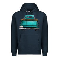 Navy western truck back view Premium Hoodie - FaDigitalArtStudio