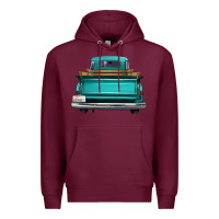 Burgundy western truck back view Premium Hoodie - FaDigitalArtStudio