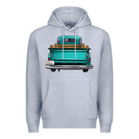 Heather Grey western truck back view Premium Hoodie - FaDigitalArtStudio