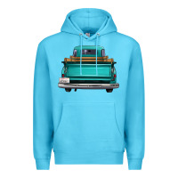 Ocean Blue western truck back view Premium Hoodie - FaDigitalArtStudio