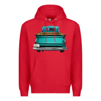 Red western truck back view Premium Hoodie - FaDigitalArtStudio