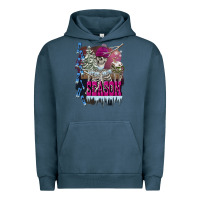 Pigment Midnight Navy freezing season skeleton Urban Hoodie - FaDigitalArtStudio