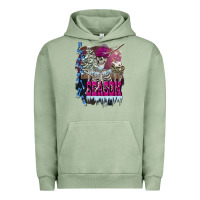 Pigment Oil Green freezing season skeleton Urban Hoodie - FaDigitalArtStudio