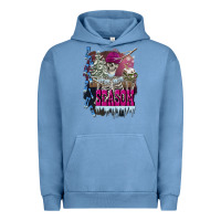 Pigment Pebble Blue freezing season skeleton Urban Hoodie - FaDigitalArtStudio