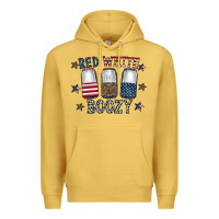 Antique Gold red white boozy Premium Hoodie - CowhideDigitalArt