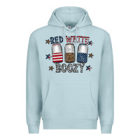 Blue Mist red white boozy Premium Hoodie - CowhideDigitalArt