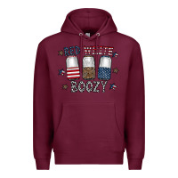 Burgundy red white boozy Premium Hoodie - CowhideDigitalArt