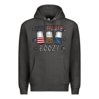 Charcoal Heather red white boozy Premium Hoodie - CowhideDigitalArt