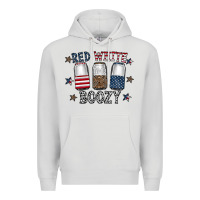 Dove Grey red white boozy Premium Hoodie - CowhideDigitalArt