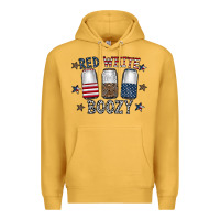 Mustard red white boozy Premium Hoodie - CowhideDigitalArt