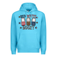 Ocean Blue red white boozy Premium Hoodie - CowhideDigitalArt