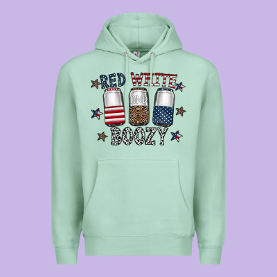 Red White Boozy Premium Hoodie Designed By Cowhidedigitalart