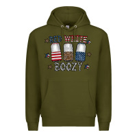 Army Green red white boozy Premium Hoodie - CowhideDigitalArt