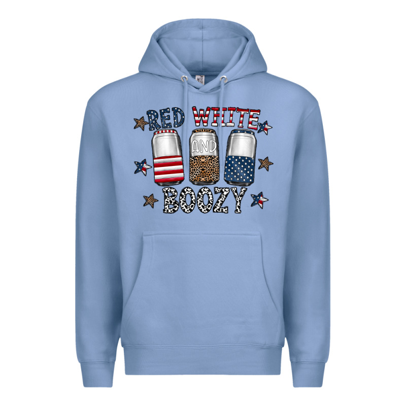 Red White Boozy Premium Hoodie by CowhideDigitalArt | Teevron