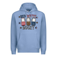 Colony Blue red white boozy Premium Hoodie - CowhideDigitalArt