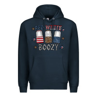 Navy red white boozy Premium Hoodie - CowhideDigitalArt
