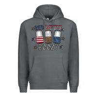 Rock red white boozy Premium Hoodie - CowhideDigitalArt