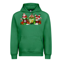 Emerald coffee cups with santa claus Urban Hoodie - FaDigitalArtStudio