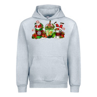 Heather Grey coffee cups with santa claus Urban Hoodie - FaDigitalArtStudio