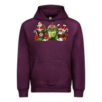 Mauve Wine coffee cups with santa claus Urban Hoodie - FaDigitalArtStudio