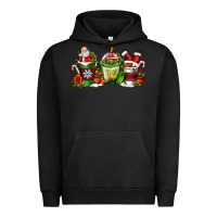 Pigment Black coffee cups with santa claus Urban Hoodie - FaDigitalArtStudio