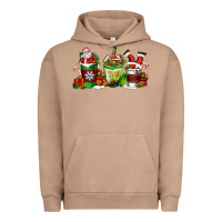 Pigment Burro coffee cups with santa claus Urban Hoodie - FaDigitalArtStudio