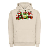 Pigment French Oak coffee cups with santa claus Urban Hoodie - FaDigitalArtStudio