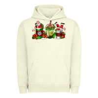 Pigment Pistachio coffee cups with santa claus Urban Hoodie - FaDigitalArtStudio
