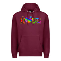 Burgundy lgbtq heart and hope Premium Hoodie - HRA Design Shop