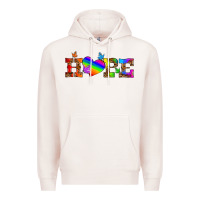 Pale Pink lgbtq heart and hope Premium Hoodie - HRA Design Shop