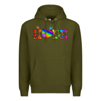 Army Green lgbtq heart and hope Premium Hoodie - HRA Design Shop