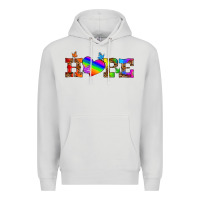 Dove Grey lgbtq heart and hope Premium Hoodie - HRA Design Shop