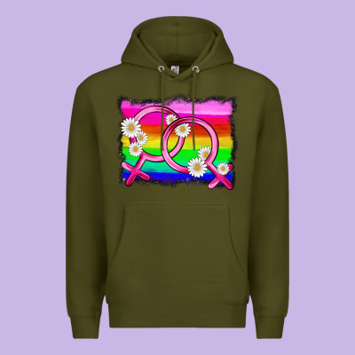 Lgbtq Gender Lesbian Symbol Premium Hoodie Designed By Hra Design Shop