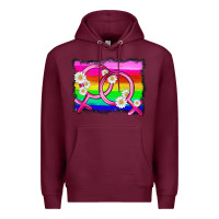 Burgundy lgbtq gender lesbian symbol Premium Hoodie - HRA Design Shop