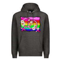 Charcoal Heather lgbtq gender lesbian symbol Premium Hoodie - HRA Design Shop