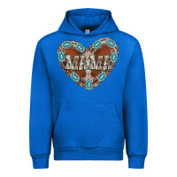Cobalt mama heart cowhide Urban Hoodie - CowhideDigitalArt