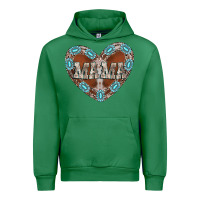 Emerald mama heart cowhide Urban Hoodie - CowhideDigitalArt