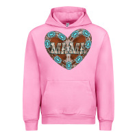 Fuchsia Pink mama heart cowhide Urban Hoodie - CowhideDigitalArt