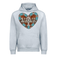 Heather Grey mama heart cowhide Urban Hoodie - CowhideDigitalArt