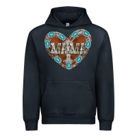 Navy mama heart cowhide Urban Hoodie - CowhideDigitalArt